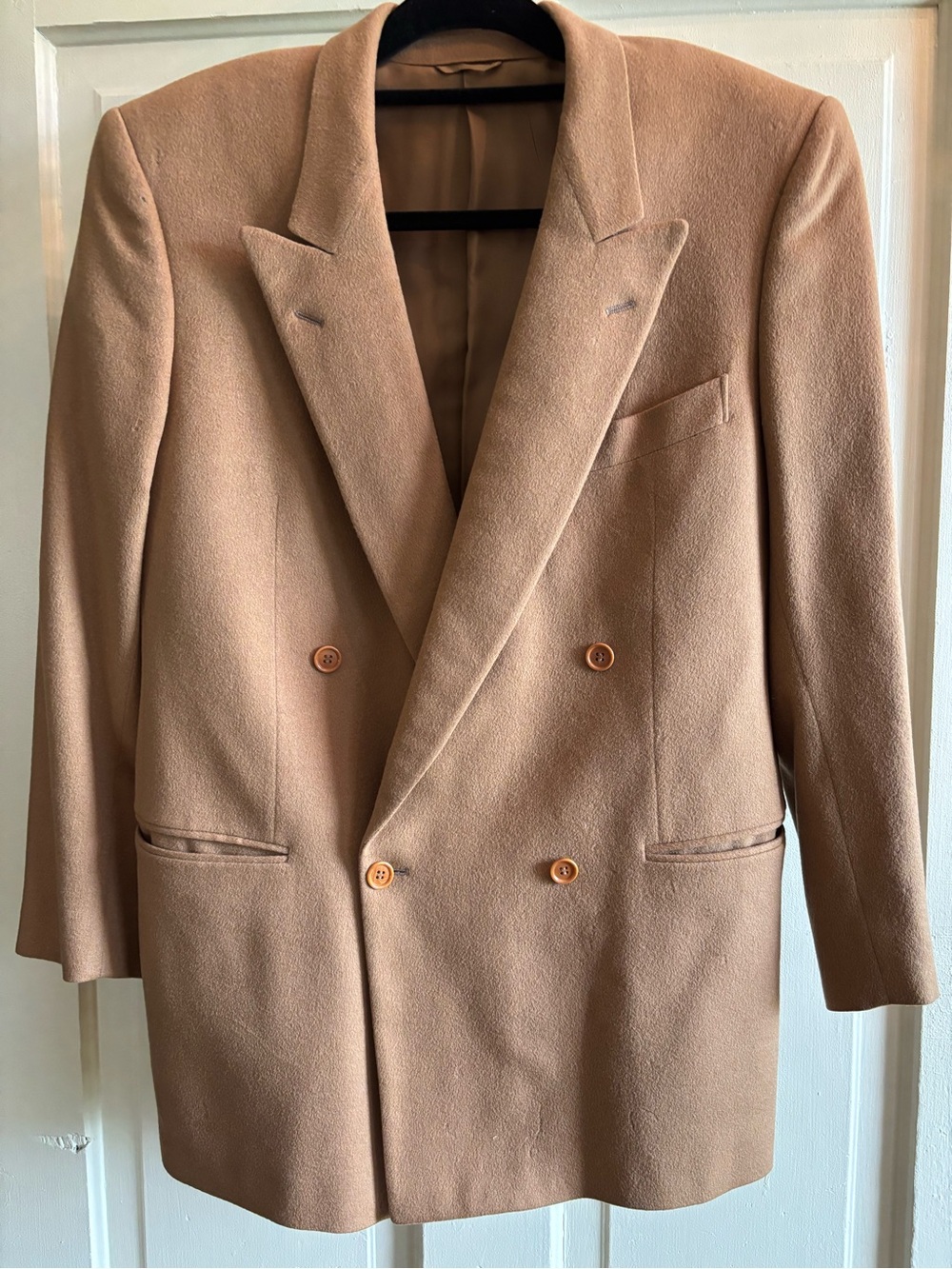 Double-Breasted Men's Blazer in Camel